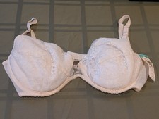 Vintage NOS Shape Mate Bra 38DD with removable padding White Lace