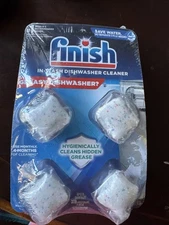 Lot of 3 FINISH In-Wash Dishwasher Cleaner 4 Count- 12 Total Tablets Sealed NEW!