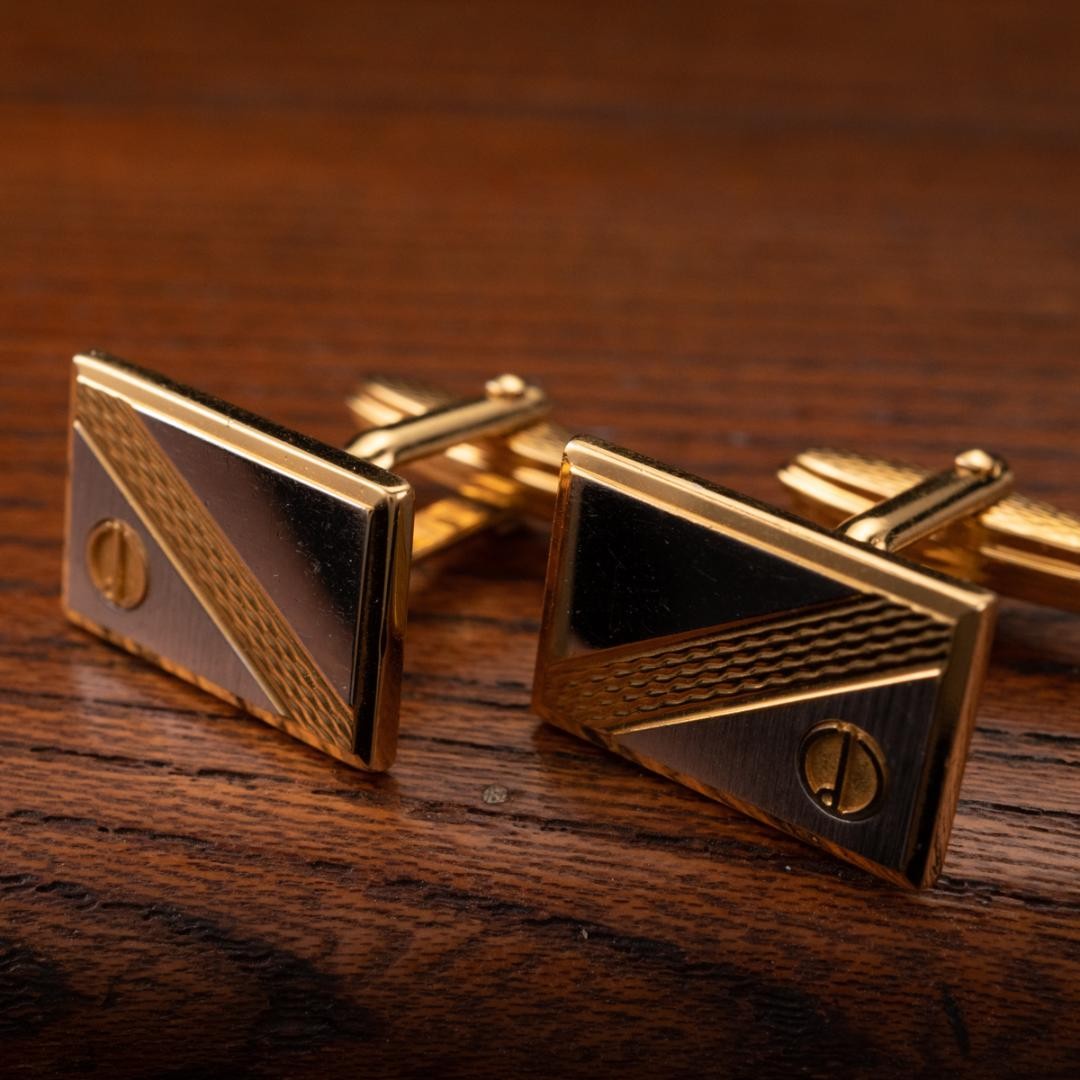 Dunhill Cufflinks No case Rectangular Shape Strip… - image 3