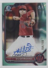 2022 Bowman Draft Chrome Pick Aqua Lava Refractor /199 Victor Mederos Auto n0c
