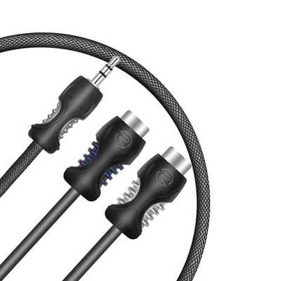 #ad RECOIL A2RF1P Audiophile Grade 3.5mm Auxiliary Male to 2XRCA Female Adaptor 1ft $12.99