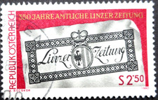 Austria 1980, MI 1657, 350 lat urzędowej gazety Linzer, stemplowane