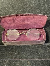 RARE Vintage 1800's American Optical A.O. Co 10K GOLD Wire Rimless Eyeglasses