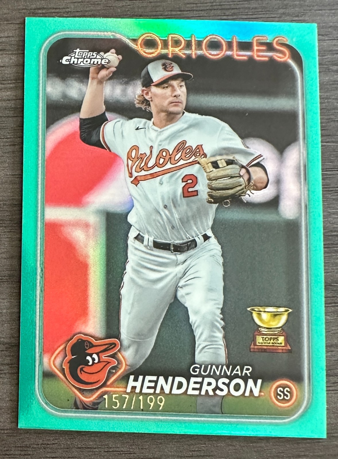 2024 Topps Chrome Aqua Refractors #36 Gunnar Henderson /199 RC #X16205