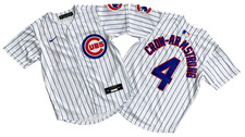Tariffs Free! YOUTH'S Cubs #4 Pete Crow-Armstrong White Stripe Sewn Jersey.
