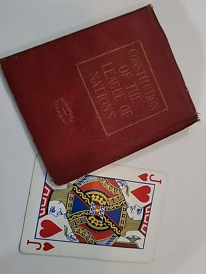  League Of Nations Antique Little Leather Book 1920 Great Vintage Super RARE Foto 2 de 4