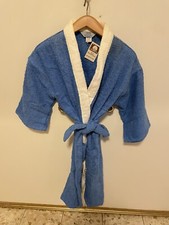 VTG RCA Blue white Flannel Robe Mid USA NEW