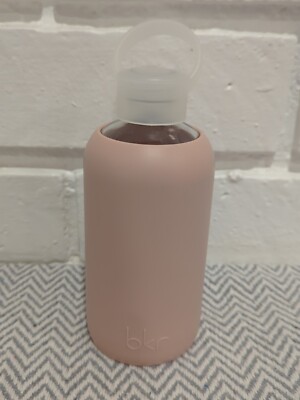 BKR Teddy Opaque Blush Beige Glass Water Bottle 500 mL 16 oz
