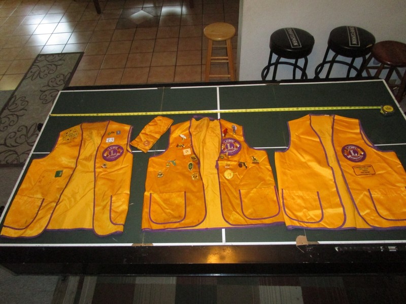 3 Lions Club International Vests, 1 Hat, Delray Beach, 25+ Pins, 3 Patches