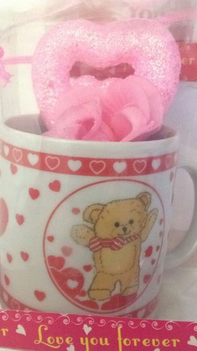 Tasse de Café Céramique - Saint Valentino Ourson Et Cœur - Idée Cadeau Neuf - 第 1/1 張圖片