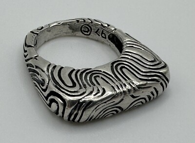 Luxus D Malouf 925 Nachlass Sterling Silber flach vorsteckbar gestreift Gr. 6 Ring