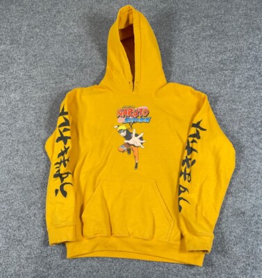 Shonen Jump Naruto Shippuden Hoodie Sweatshirt Adult Medium Yellow