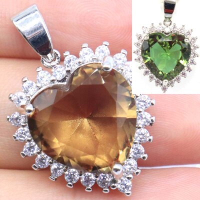 Buy 2 Get 1 Free Heart Shape Color Changing Zultanites CZ Females Silver Pendant