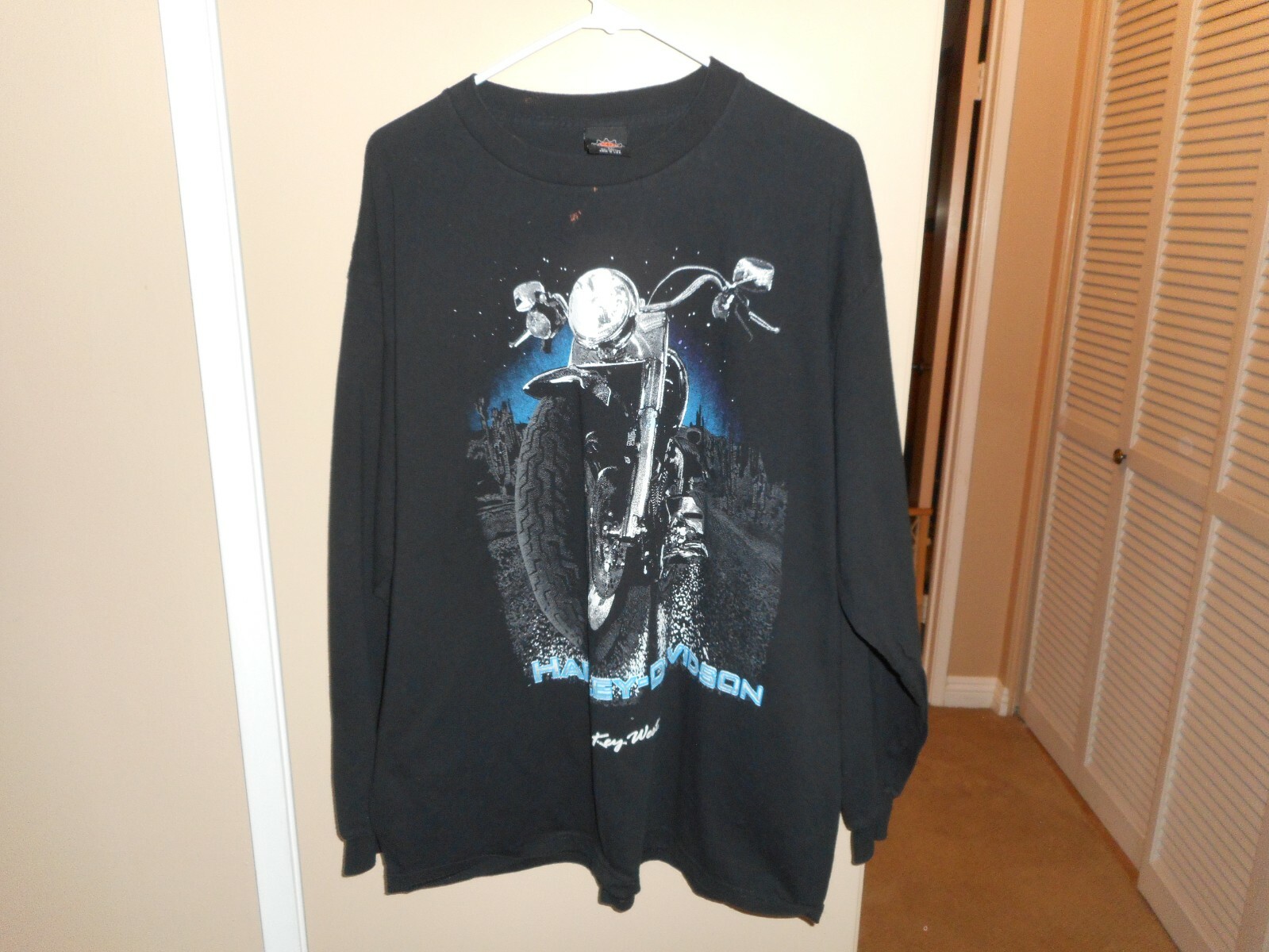 Harley Davidson Key West All Over M/C Cotton Long Sleeve T-Shirt XL RARE USA