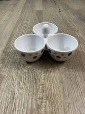 Pampered Chef Simple Additions Dots Bowl Trio #2078 3 Sectional Serving Dish