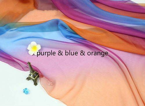Gradient Chiffon Fabric Rainbow Dance Costume Stage DIY Clothes Dress Craft - Picture 6 of 29