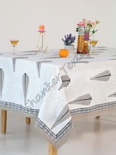 Glory Flower Design Hand Block Printed Tablecloth For Dining- Table 60X90 Inches