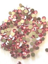 100 pc SWAROVSKI RHINESTONES ROSE 16ss 2088 PINK Flatback Round Bridal October