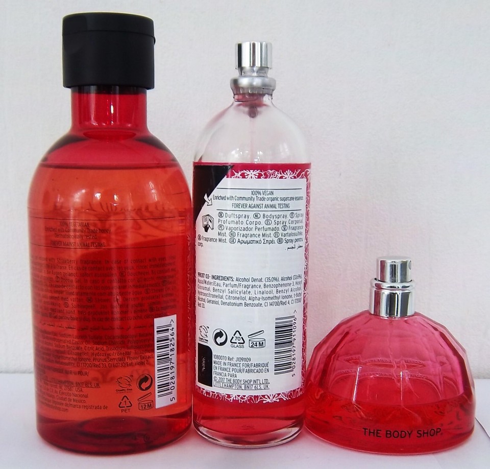 THE BODY SHOP JAPANESE CHERRY BLOSSOM STRAWBERRY KISS EDT + FRAGRANCE