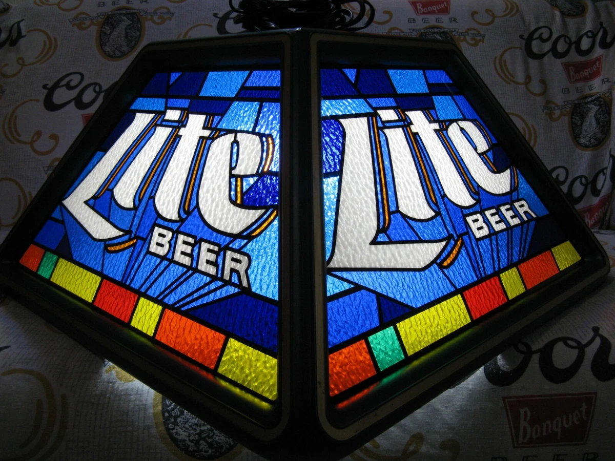 Pool Table Bar Light In Collectible Miller Signs & Tins for sale