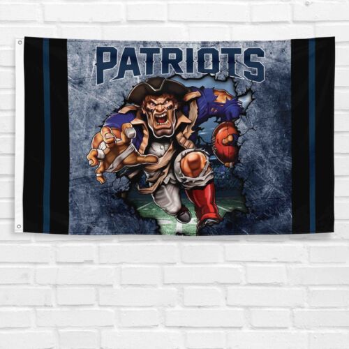 For New England Patriots 3x5 ft Flag Football NFL Super Bowl Champions Banner - Afbeelding 1 van 12