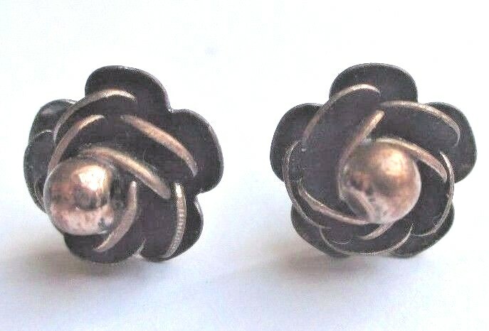 Boucles D'oreilles Clou En Or Avec Perle Rose - Bijou Vintage, état Très Bon, Style Fantaisie