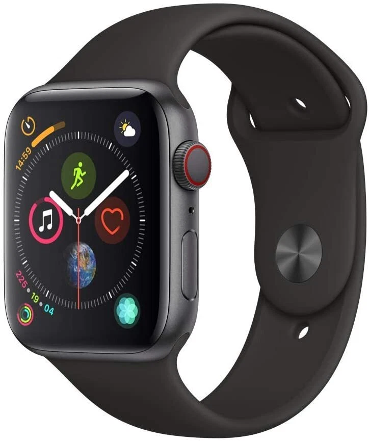 Apple Watch Series 4 GPS+LTE w/ 44MM Space Gray Aluminum Case & Black Sport  Band