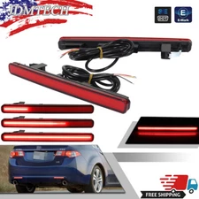 For 09-14 Acura TSX Red Rear Bumper Reflector Foglight Brake Tail Lights Upgrade