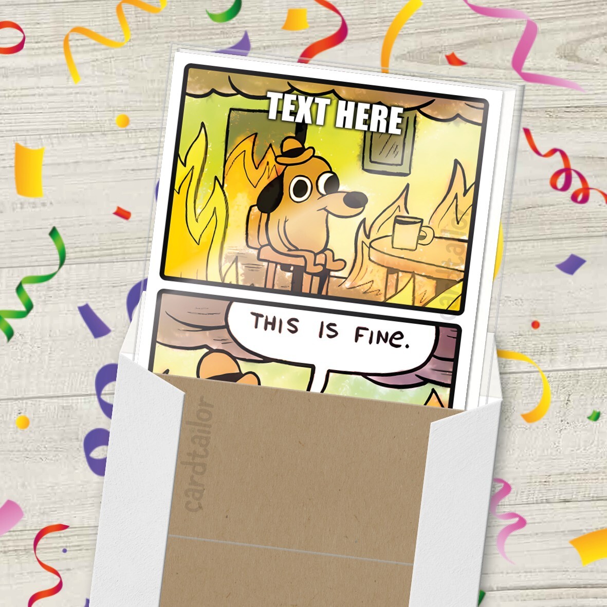 THIS IS FINE Personalised Meme Card • personalized funny any message memes  | eBay UK