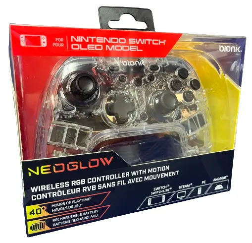 Bionik NeoGlow, Wireless RGB Gaming Controller for Nintendo Switch OLED/PC  - NEW | eBay