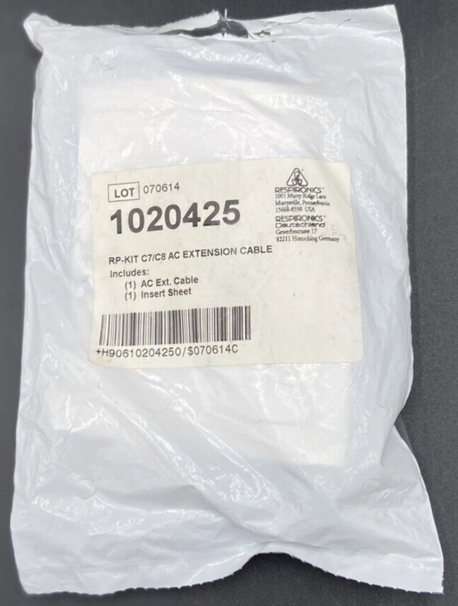 Respironics Philips Extension Cable 6" AC RP KIT C7/C8 1020425 New Factory Seal - Image 2 of 4