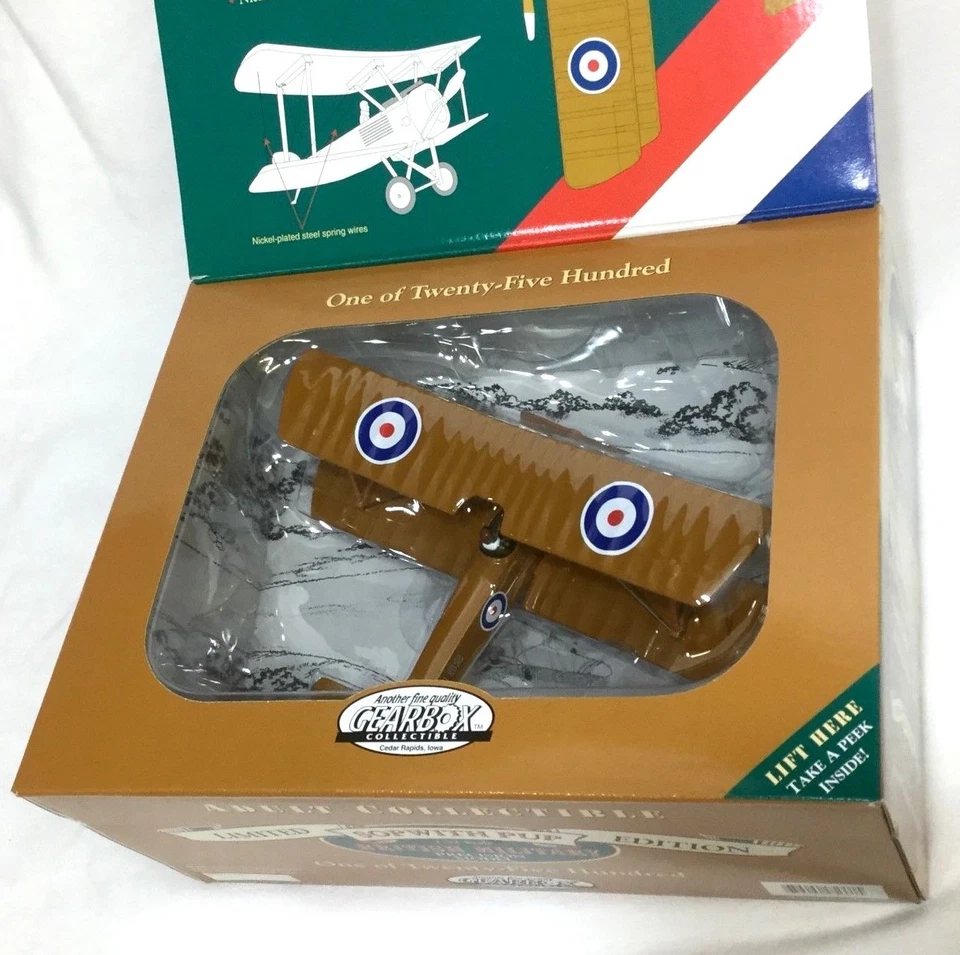 NEW 1997 Gearbox WWI British Army 1917 Sopwith Pup Diecast Bi-Plane 1:32 Scale  - Image 2 of 4