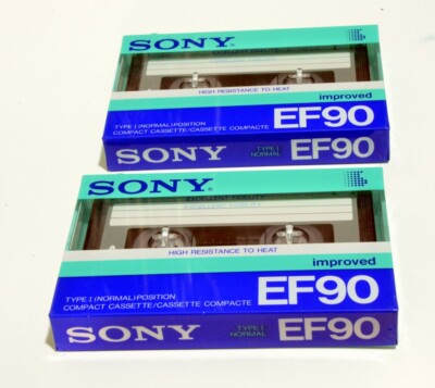 2 x Sony EF 90 TYPE I  Kassette Cassette NEW OVP JAPAN 1986