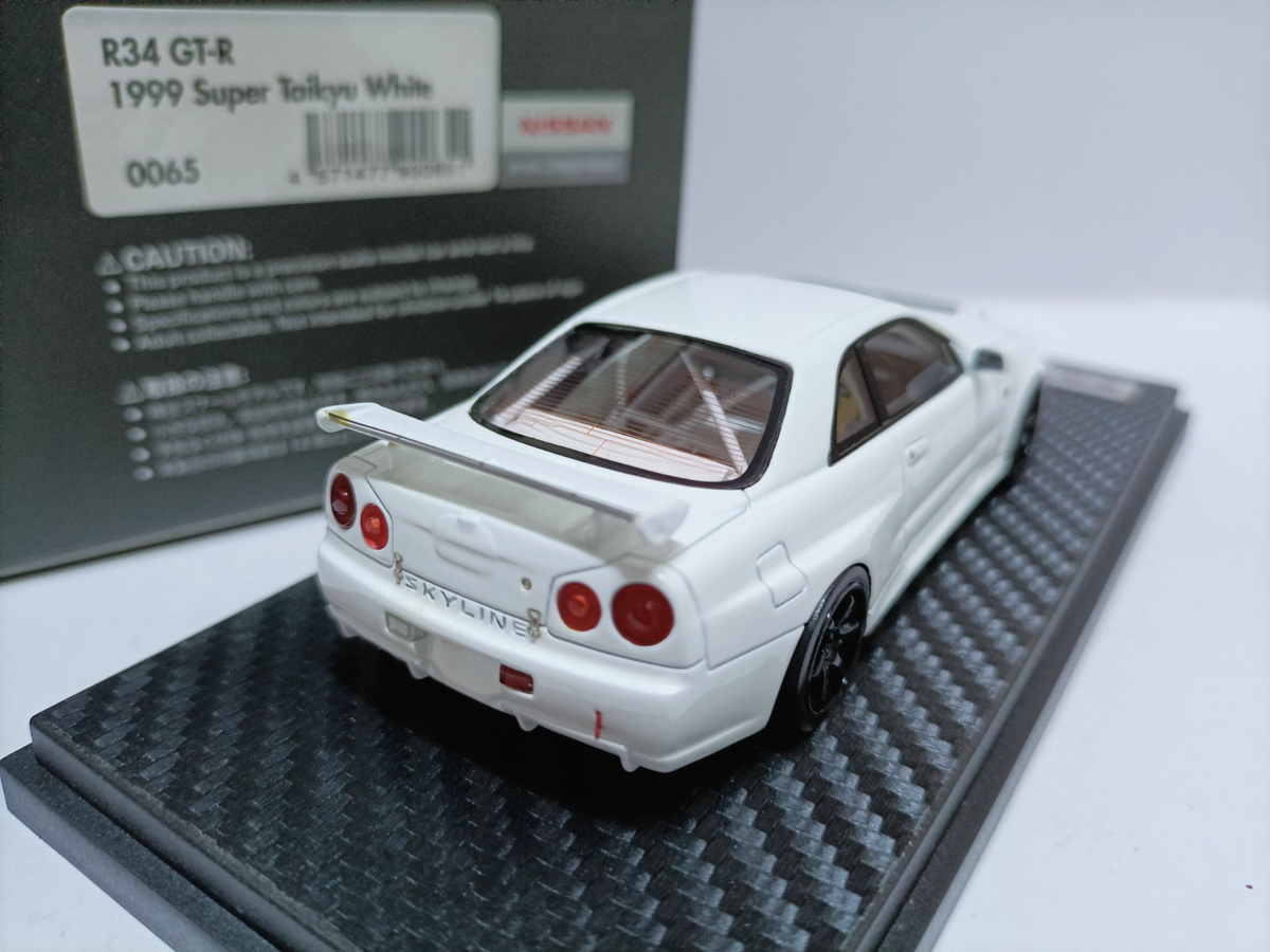 1/43 (R32)White/1/43Mine's(R34) Black 2台 1/43 MINE'S R34 Demo Car – builtbylegends