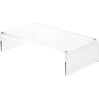 Plymor Clear Acrylic Rectangular Display Riser, 2'' H x 8'' W x 4'' D, Pack of 2