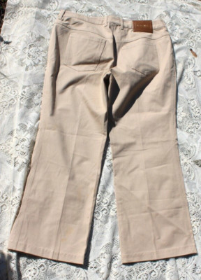Women's Escada Loose Fit High Water Tan Khaki Pants Waist 34