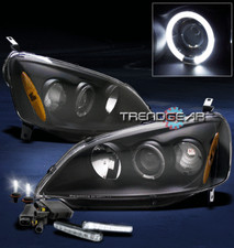 For 2001-2003 Honda Civic 24dr Halo Black Projector Head Light Wdrl6000k Hid