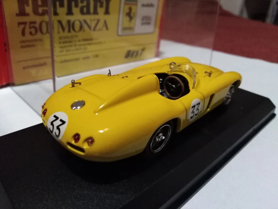BEST MODEL 1:43 FERRARI 750 MONZA SWATERS SPA 1955 COMPLETO CON BOX - Immagine 3 di 4