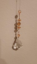 Feng Shui Hanging BEADED Crystal Suncatcher Prism WIRE STRING