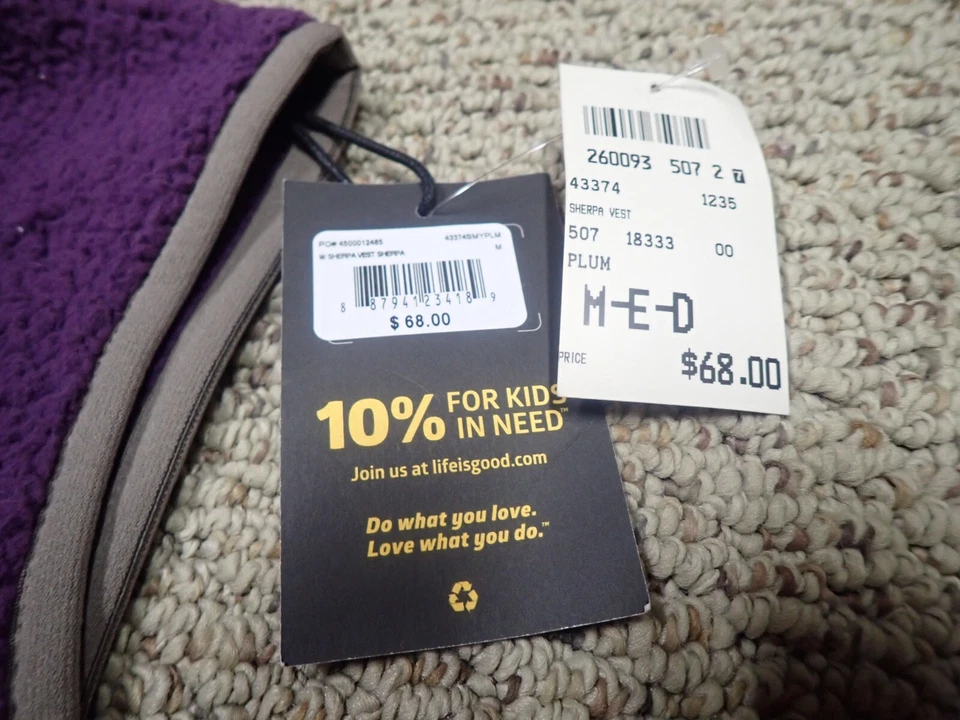 LIFE IS GOOD SHERPA FLEECE VEST in Women's size Medium PLUM NWT - Image 4 of 4