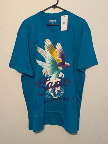 Staple Pigeon NYC T Shirt Men XL Teal Short Sleeve MONTAUK Logo Skateboarding - Afbeelding 1 van 4