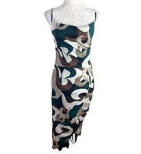 Pretty Little Thing Multicolour Midi Dress Swirl Print Women’s UK Size 10