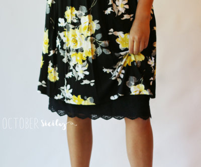 knee length dresses for ladies Stop and Smell The Roses Sheer Lace Dress Extender Black / 4XL