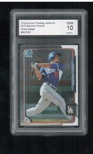 COREY SEAGER 2015 BOWMAN CHROME ROOKIE PGA 10 GEM MINT DODGERS RANGERS