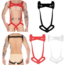 Mens Bodysuits Silky Boxer Pouch Penis Sheath Trunks Underpants Shorts Underwear