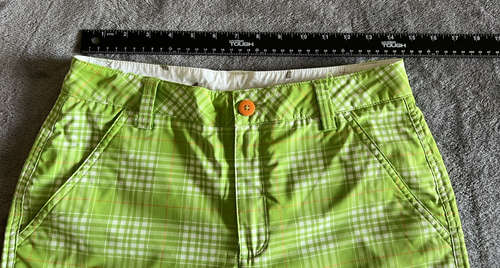Puma Men's Green Plaid Flat Front Bermuda Golf Shorts Size 28 - Picture 6 of 11