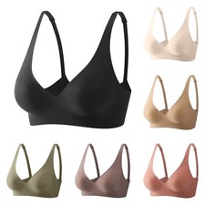 Women Jelly Strip Seamless Underwear Ladies Without Steel Rings Soft Support Bra
