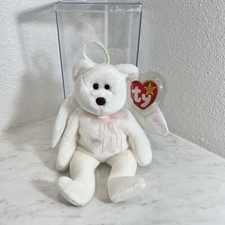 Ty Beanie Babies 1998 Halo the Angel Bear Toy Tag Intact With Display Box