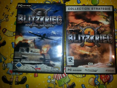 2* Blitzkrieg Rolling Thunder deutsch + Blitzkrieg 2 auf französisch PC DVD#B703