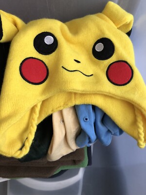 Cap Hat Pokémon Pikachu Beanie Big Face Laplander yellow ski snowboard